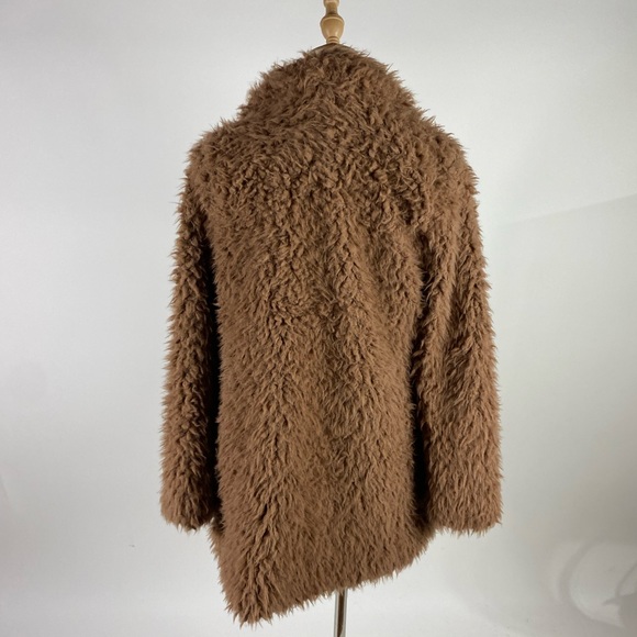 TULAROSA Shaggy Mauve Milennial Pink Faux Fur Open Front Jacket Womens XS - Picture 3 of 8